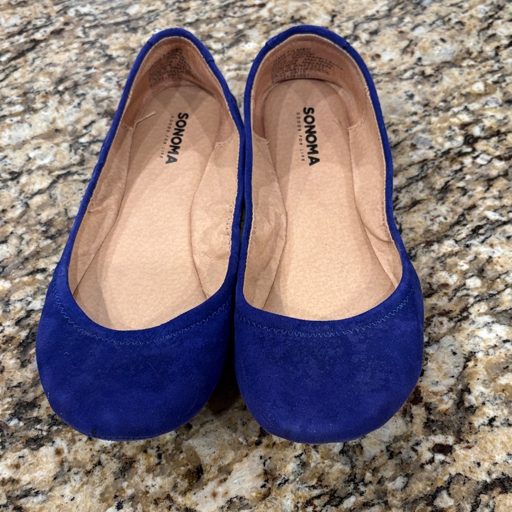 Royal Blue Faux Suede Flats